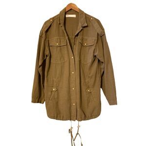 ZARA olive utility anorak army jacket Sz S